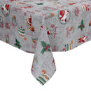 Christmas Santa Claus Grey Vinyl Oilcloth Tablecloth