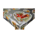 Santa Knocking Silver Christmas  PVC Vinyl Tablecloth 20 Metres x 140cm