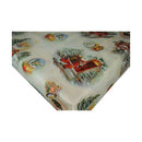 Santa Knocking Beige Multi Christmas  PVC Vinyl Tablecloth 20 Metres x 140cm