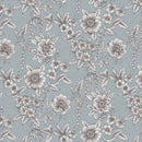 Blue Grey Modern Floral  PVC Vinyl Tablecloth 20 Metres x 140cm