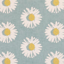 Round Wipe Clean Tablecloth PVC Oilcloth  132cm Capri Daisy Duckegg