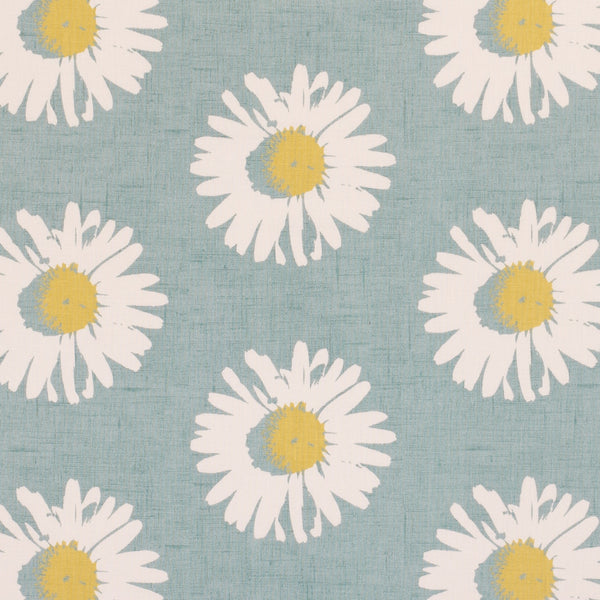 Round Wipe Clean Tablecloth PVC Oilcloth  132cm Capri Daisy Duckegg