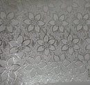 Poinsettia Precious Silver Metallic Lace PVC Vinyl Oilcloth Tablecloth