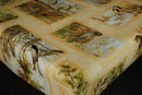 Wildlife Beige  PVC Vinyl Tablecloth 20 Metres x 140cm
