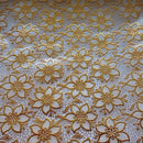 Poinsettia Precious Gold Metallic Lace PVC Vinyl Oilcloth Tablecloth