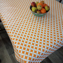 Alice Orange Geometric Vinyl Oilcloth Tablecloth