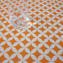 Orange Geometric  Design PVC Vinyl Tablecloth 20 Metres x 140cm