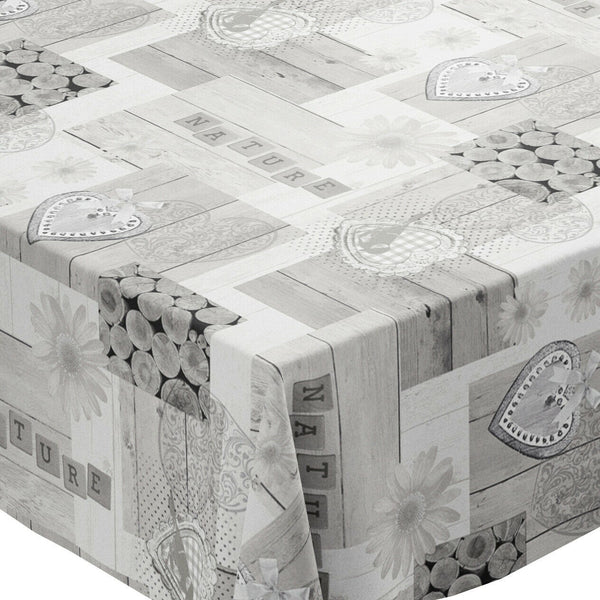 Love Nature Grey PVC Vinyl Wipe Clean Tablecloth