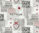 Love Nature Red and  Grey  PVC Vinyl Wipe Clean Tablecloth