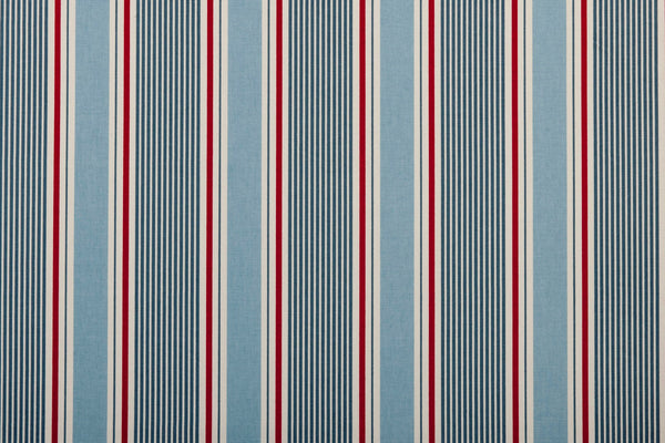 Sail Stripe Marine 100% Cotton Fabric by Clarke and Clarke 100cm x 140cm Warehouse Clearance