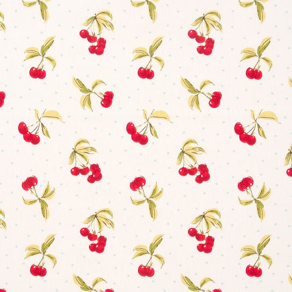 Cherries Chintz Oilcloth Tablecloth 200cm x 132cm by Clarke and Clarke   - Warehouse Clearance