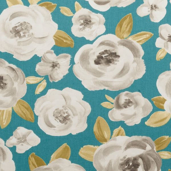 Elodie Teal Oilcloth Tablecloth 200cm x 132cm by Clarke and Clarke   - Warehouse Clearance