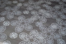 Gunmetal Lace PVC Vinyl Wipe Clean Tablecloth ROUND 138cm Warehouse Clearance