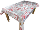 Hearts at Home Red Grey PVC Vinyl Wipe Clean Tablecloth