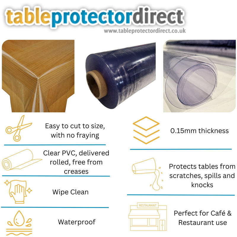 Clear PVC Vinyl Tablecloth Cover Waterproof Table Protector ROLL Delivery