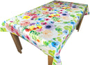 Bright Floral Garden Flowers Vinyl Tablecloth