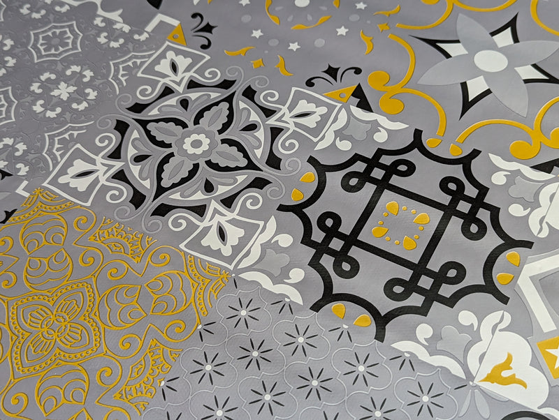 Valencia Tiles Vinyl Oilcloth Tablecloth