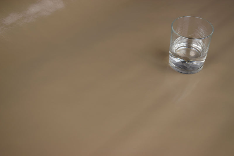 Round Wipe Clean Tablecloth Vinyl PVC 140cm Plain Taupe