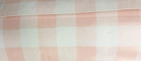 Baby Pink Gingham Check PVC Vinyl Tablecloth Roll 20 Metres x 140cm