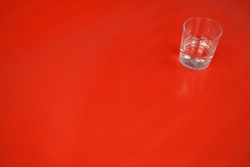Round Wipe Clean Tablecloth Vinyl PVC 140cm Plain Red