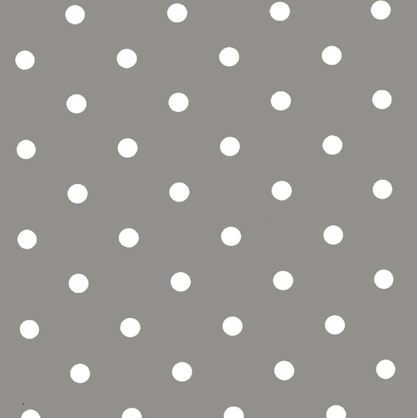 Oval Grey Polka Dotty  Wipe Clean PVC Vinyl Tablecloth  250cm x 140cm