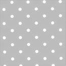 Grey Polka Dot Wider Width PVC Extra Wide Vinyl Oilcloth Tablecloth 180cm wide