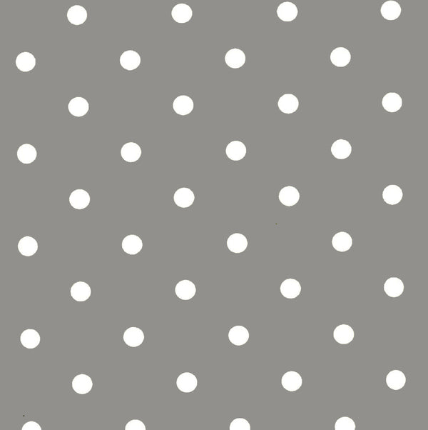 Oval Grey Polka Dotty  Wipe Clean PVC Vinyl Tablecloth  200cm x 140cm