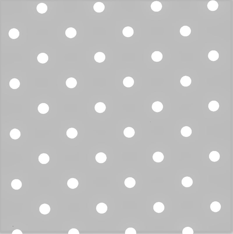Extra Wide 180cm Round Wipe Clean Tablecloth Vinyl PVC Grey Polka dot