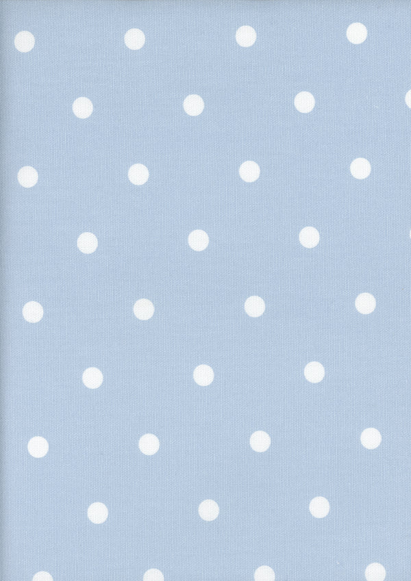 Dotty Powder Blue 100% Cotton Print Fabric by Clarke and Clarke