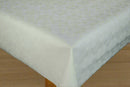 White on White Checkers Square Damask Pattern PVC Vinyl Tablecloth 20 Metres x 140cm