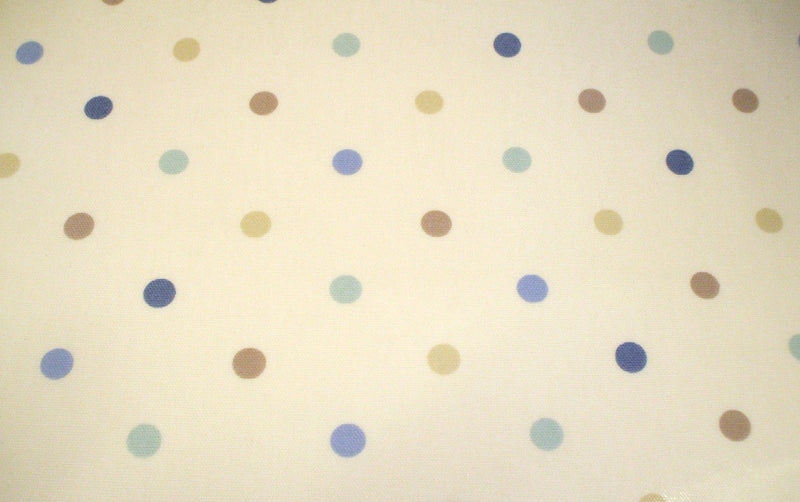 Dotty Duckegg Multi 100% Cotton Print Fabric by Clarke and Clarke