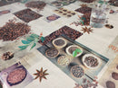 Coffee Beans with Star Anise Vinyl Oilcloth Tablecloth