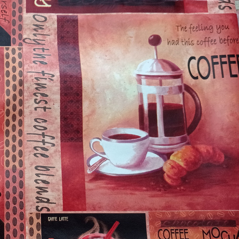 Coffee Coffee Vinyl Oilcloth Tablecloth