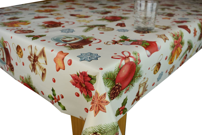 Everything Christmas Multi Vinyl Oilcloth Tablecloth
