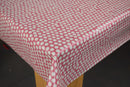 Square Wipe Clean Tablecloth  PVC Oilcloth 132cm x 132cm Spotty Blush