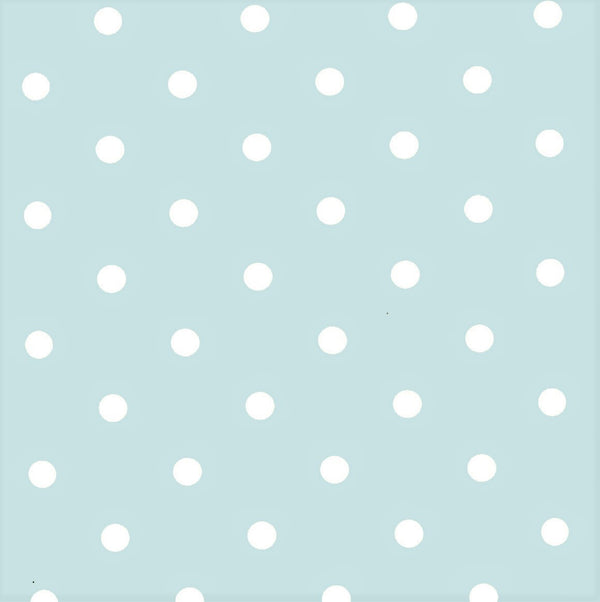 Extra Wide 180cm Round Wipe Clean Tablecloth Vinyl PVC Duckegg Blue Polka dot