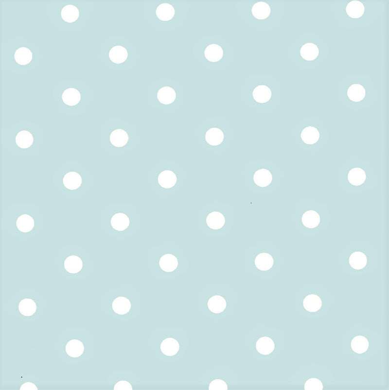 Extra Wide 160cm Round Wipe Clean Tablecloth Vinyl PVC Duckegg Blue Polka dot