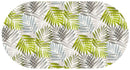 Oval Wipe Clean Tablecloth Vinyl PVC 180cm x 140cm Exotic Palm Leaves Grey and Green
