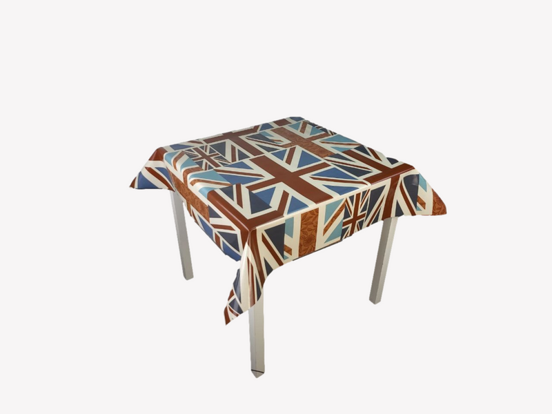 Union Jack Coronation Oilcloth Square PVC Tablecloth  120cm x 120cm