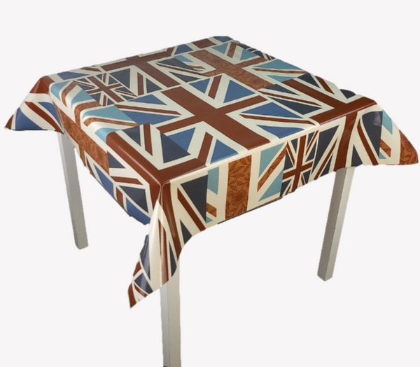 Union Jack Coronation Oilcloth Square PVC Tablecloth  120cm x 120cm