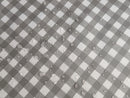 Bistro Check Grey Vinyl Oilcloth Tablecloth