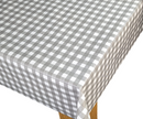 Grey Bistro Gingham Check  PVC Vinyl Tablecloth Roll 20 Metres x 140cm