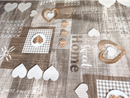 Hearts at Home Taupe PVC Vinyl Wipe Clean Tablecloth