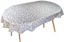 Oval Honesty Grey Wipe Clean PVC Vinyl Tablecloth  200cm x 140cm