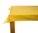 Ochre Polka Dot Vinyl Oilcloth Tablecloth