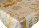 Merry Christmas Gold and Silver  PVC Vinyl Tablecloth 20 Metres x 140cm