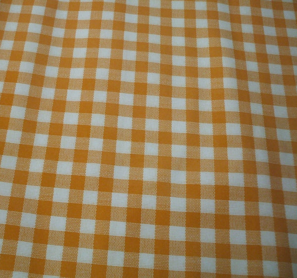 Orange Bistro Gingham Check  PVC Vinyl Tablecloth Roll 20 Metres x 140cm