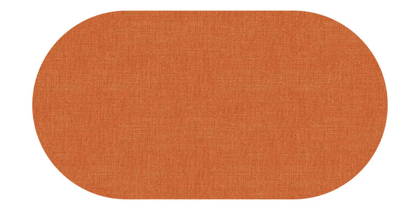 Oval Orange  Linen Look Wipe Clean PVC Vinyl Tablecloth  180cm x 140cm