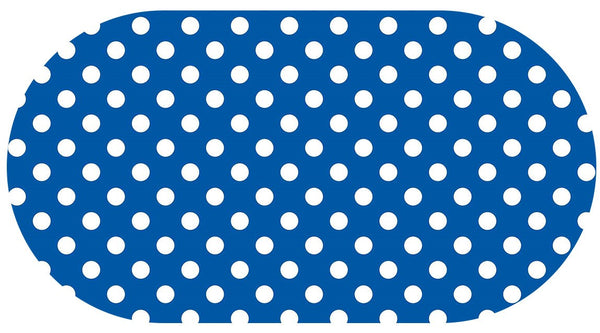 Oval Wipe Clean Tablecloth Vinyl PVC 200cm x 140cm Royal Blue Smartie Spot