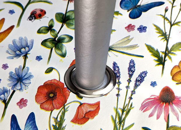 Wildflower Meadow Tablecloth with Parasol Hole Wipe Clean Tablecloth Vinyl PVC 200cm x 140cm